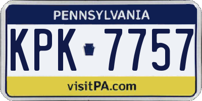 PA license plate KPK7757