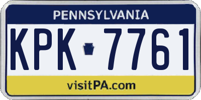PA license plate KPK7761