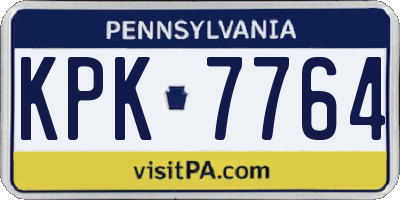 PA license plate KPK7764