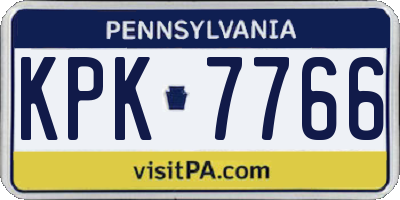 PA license plate KPK7766