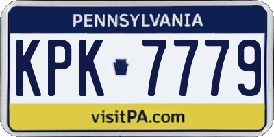 PA license plate KPK7779