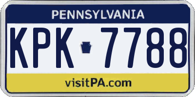 PA license plate KPK7788