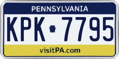 PA license plate KPK7795