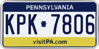 PA license plate KPK7806