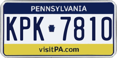 PA license plate KPK7810
