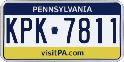 PA license plate KPK7811