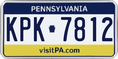 PA license plate KPK7812
