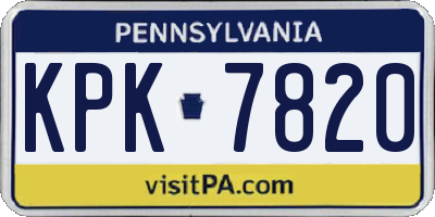 PA license plate KPK7820