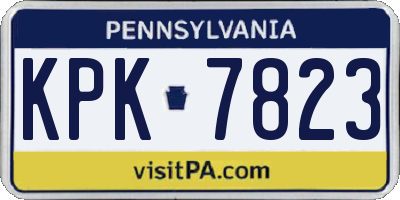 PA license plate KPK7823