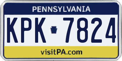 PA license plate KPK7824