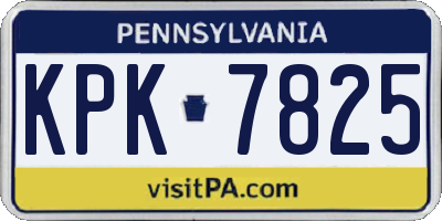 PA license plate KPK7825