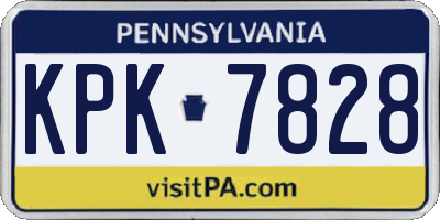 PA license plate KPK7828