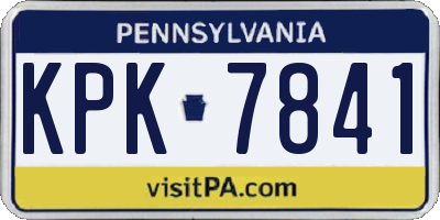 PA license plate KPK7841