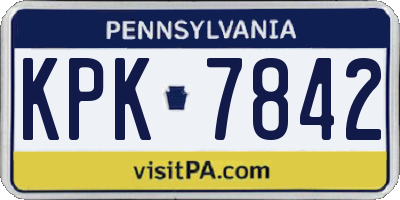 PA license plate KPK7842