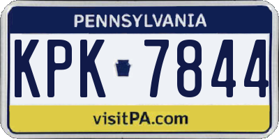PA license plate KPK7844