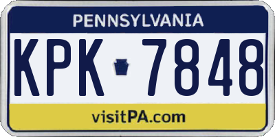 PA license plate KPK7848
