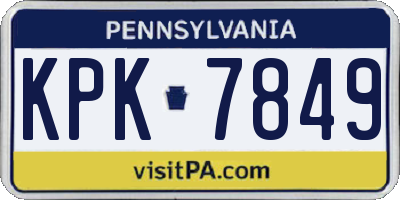 PA license plate KPK7849