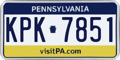 PA license plate KPK7851