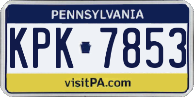 PA license plate KPK7853