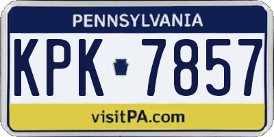 PA license plate KPK7857