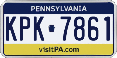 PA license plate KPK7861