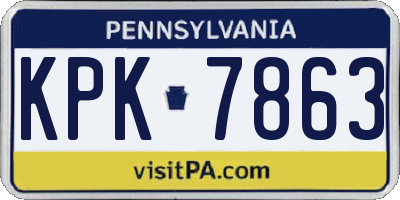 PA license plate KPK7863