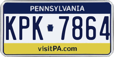 PA license plate KPK7864