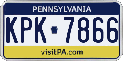 PA license plate KPK7866