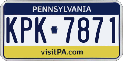 PA license plate KPK7871