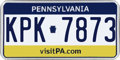 PA license plate KPK7873