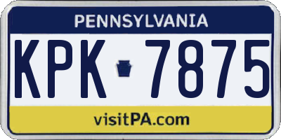 PA license plate KPK7875