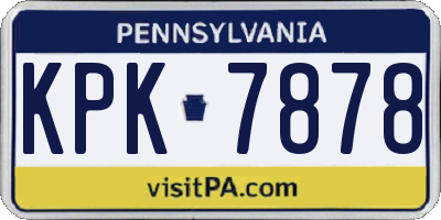 PA license plate KPK7878