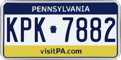 PA license plate KPK7882