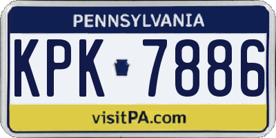 PA license plate KPK7886