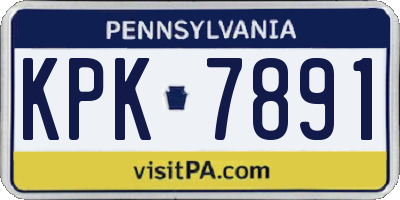 PA license plate KPK7891