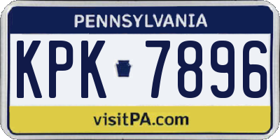 PA license plate KPK7896