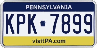 PA license plate KPK7899