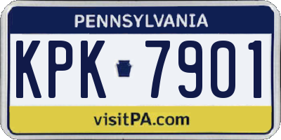 PA license plate KPK7901