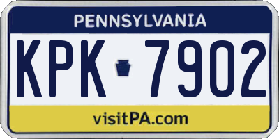 PA license plate KPK7902