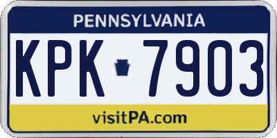 PA license plate KPK7903