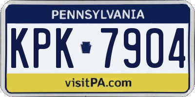 PA license plate KPK7904