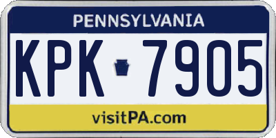 PA license plate KPK7905
