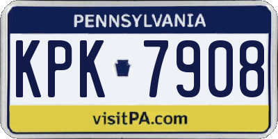 PA license plate KPK7908