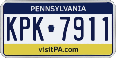 PA license plate KPK7911
