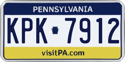 PA license plate KPK7912