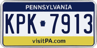 PA license plate KPK7913