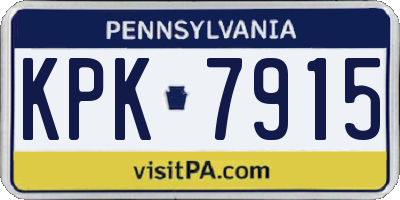 PA license plate KPK7915
