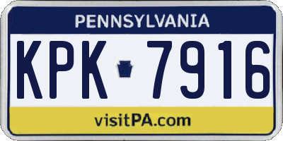 PA license plate KPK7916