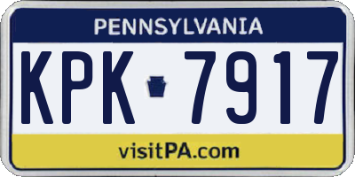 PA license plate KPK7917