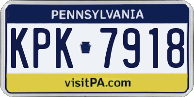 PA license plate KPK7918